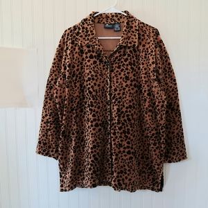 Lizsport Large Petite Leopard Animal Print Jacket Cardigan Super Soft Comfy